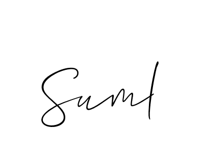 Make a beautiful signature design for name Suml. With this signature (Allison_Script) style, you can create a handwritten signature for free. Suml signature style 2 images and pictures png