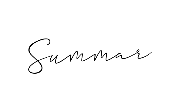 if you are searching for the best signature style for your name Summar. so please give up your signature search. here we have designed multiple signature styles  using Allison_Script. Summar signature style 2 images and pictures png