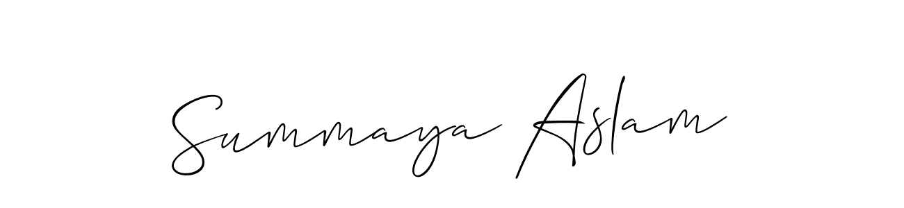 How to make Summaya Aslam signature? Allison_Script is a professional autograph style. Create handwritten signature for Summaya Aslam name. Summaya Aslam signature style 2 images and pictures png