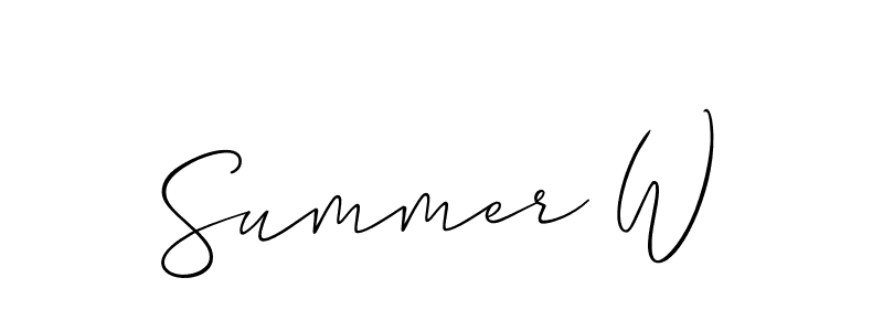 Also we have Summer W name is the best signature style. Create professional handwritten signature collection using Allison_Script autograph style. Summer W signature style 2 images and pictures png