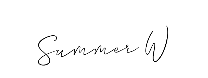 Summer W stylish signature style. Best Handwritten Sign (Allison_Script) for my name. Handwritten Signature Collection Ideas for my name Summer W. Summer W signature style 2 images and pictures png