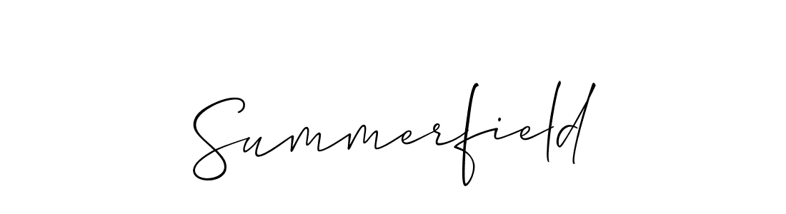 Create a beautiful signature design for name Summerfield. With this signature (Allison_Script) fonts, you can make a handwritten signature for free. Summerfield signature style 2 images and pictures png