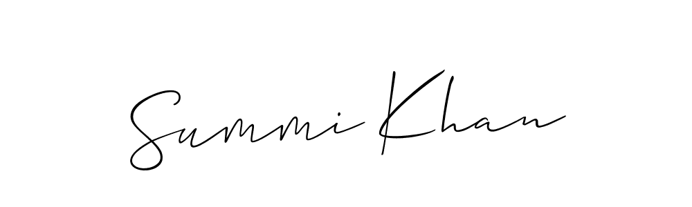 Create a beautiful signature design for name Summi Khan. With this signature (Allison_Script) fonts, you can make a handwritten signature for free. Summi Khan signature style 2 images and pictures png
