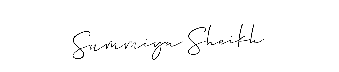 Create a beautiful signature design for name Summiya Sheikh. With this signature (Allison_Script) fonts, you can make a handwritten signature for free. Summiya Sheikh signature style 2 images and pictures png