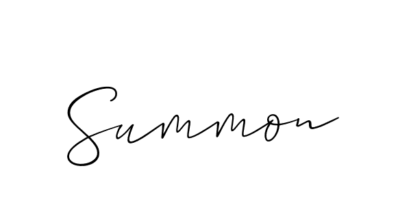 Use a signature maker to create a handwritten signature online. With this signature software, you can design (Allison_Script) your own signature for name Summon. Summon signature style 2 images and pictures png