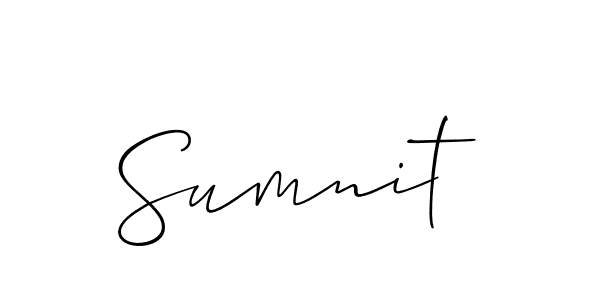 Create a beautiful signature design for name Sumnit. With this signature (Allison_Script) fonts, you can make a handwritten signature for free. Sumnit signature style 2 images and pictures png