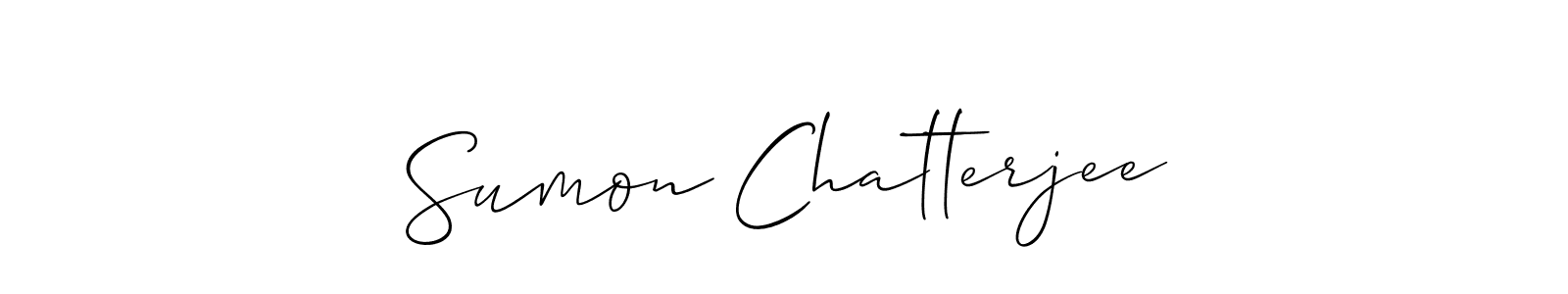 This is the best signature style for the Sumon Chatterjee name. Also you like these signature font (Allison_Script). Mix name signature. Sumon Chatterjee signature style 2 images and pictures png