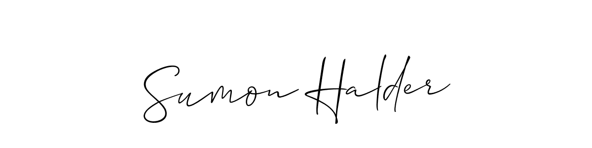 Make a beautiful signature design for name Sumon Halder. With this signature (Allison_Script) style, you can create a handwritten signature for free. Sumon Halder signature style 2 images and pictures png