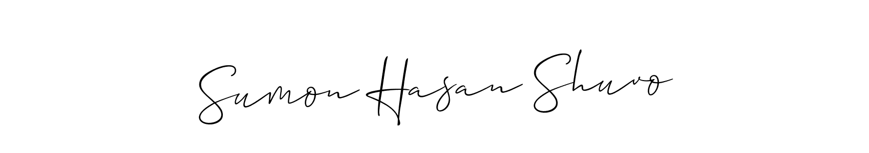 Also You can easily find your signature by using the search form. We will create Sumon Hasan Shuvo name handwritten signature images for you free of cost using Allison_Script sign style. Sumon Hasan Shuvo signature style 2 images and pictures png