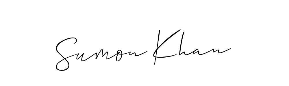 if you are searching for the best signature style for your name Sumon Khan. so please give up your signature search. here we have designed multiple signature styles  using Allison_Script. Sumon Khan signature style 2 images and pictures png