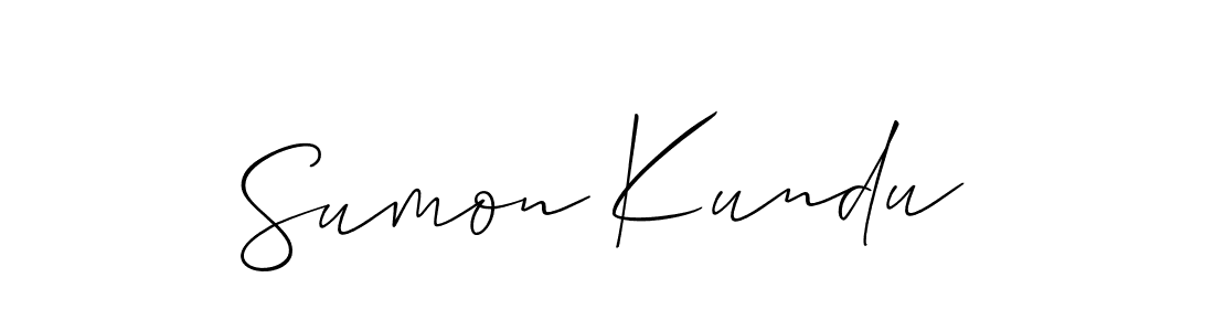 How to make Sumon Kundu name signature. Use Allison_Script style for creating short signs online. This is the latest handwritten sign. Sumon Kundu signature style 2 images and pictures png
