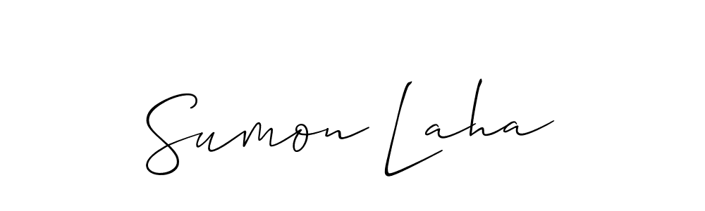 Use a signature maker to create a handwritten signature online. With this signature software, you can design (Allison_Script) your own signature for name Sumon Laha. Sumon Laha signature style 2 images and pictures png