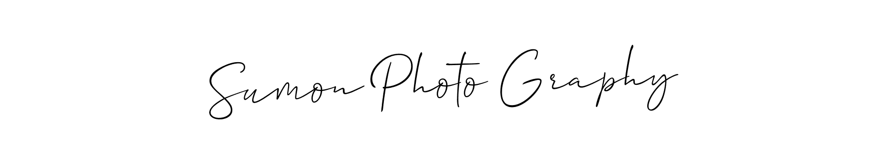 How to make Sumon Photo Graphy name signature. Use Allison_Script style for creating short signs online. This is the latest handwritten sign. Sumon Photo Graphy signature style 2 images and pictures png