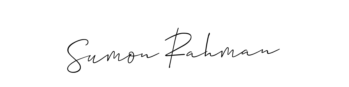 Also we have Sumon Rahman name is the best signature style. Create professional handwritten signature collection using Allison_Script autograph style. Sumon Rahman signature style 2 images and pictures png