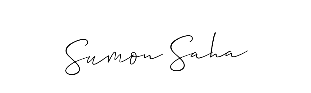 Make a beautiful signature design for name Sumon Saha. With this signature (Allison_Script) style, you can create a handwritten signature for free. Sumon Saha signature style 2 images and pictures png