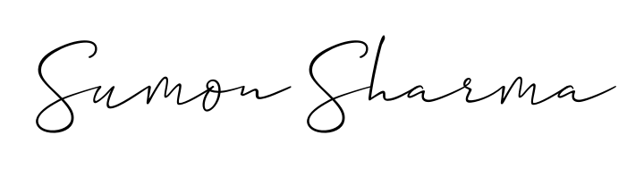 Designed for modern professionals: Sumon Sharma name signature crafted with Allison_Script script. Ready for digital PDF workflows. Sumon Sharma signature style 2 images and pictures png