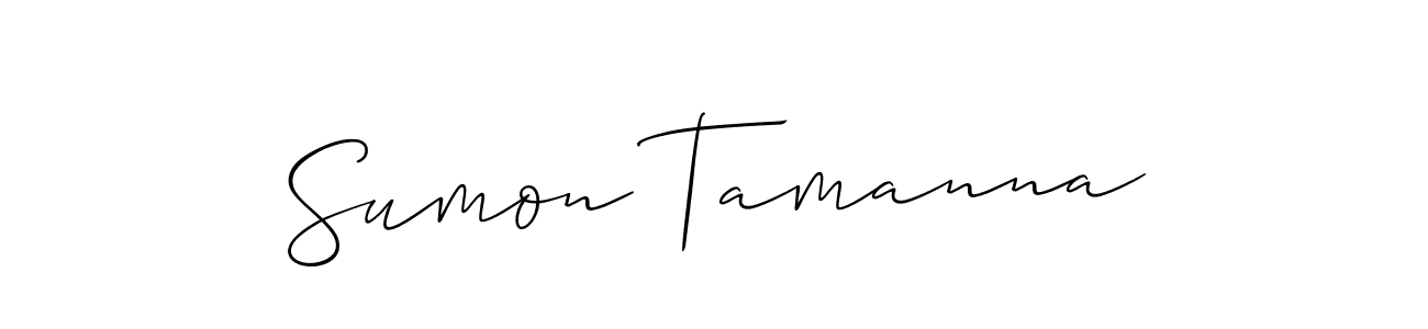 Use a signature maker to create a handwritten signature online. With this signature software, you can design (Allison_Script) your own signature for name Sumon Tamanna. Sumon Tamanna signature style 2 images and pictures png