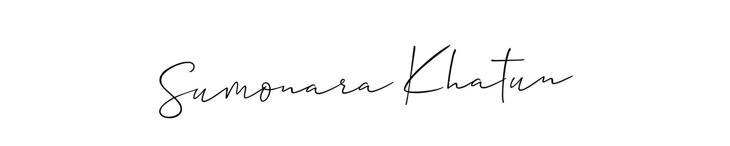 Make a short Sumonara Khatun signature style. Manage your documents anywhere anytime using Allison_Script. Create and add eSignatures, submit forms, share and send files easily. Sumonara Khatun signature style 2 images and pictures png