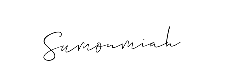 Use a signature maker to create a handwritten signature online. With this signature software, you can design (Allison_Script) your own signature for name Sumonmiah. Sumonmiah signature style 2 images and pictures png