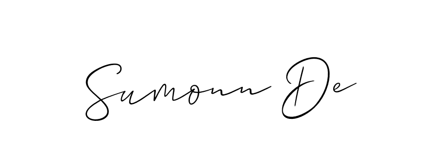 Allison_Script is a professional signature style that is perfect for those who want to add a touch of class to their signature. It is also a great choice for those who want to make their signature more unique. Get Sumonn De name to fancy signature for free. Sumonn De signature style 2 images and pictures png