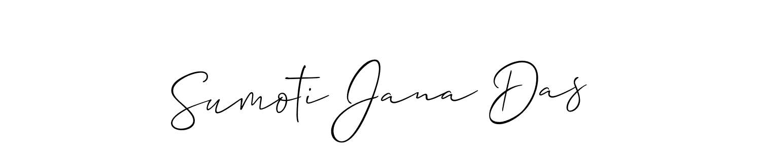 Use a signature maker to create a handwritten signature online. With this signature software, you can design (Allison_Script) your own signature for name Sumoti Jana Das. Sumoti Jana Das signature style 2 images and pictures png