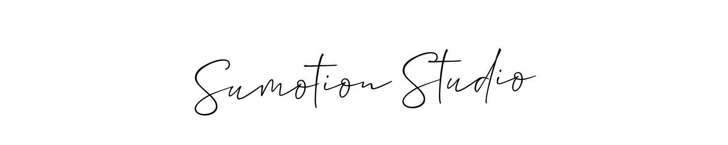 The best way (Allison_Script) to make a short signature is to pick only two or three words in your name. The name Sumotion Studio include a total of six letters. For converting this name. Sumotion Studio signature style 2 images and pictures png