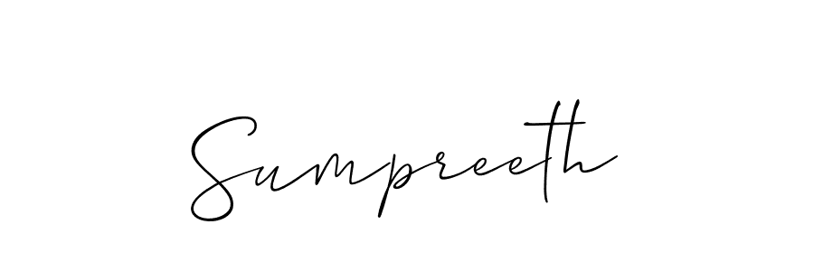 How to make Sumpreeth signature? Allison_Script is a professional autograph style. Create handwritten signature for Sumpreeth name. Sumpreeth signature style 2 images and pictures png