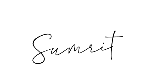 Use a signature maker to create a handwritten signature online. With this signature software, you can design (Allison_Script) your own signature for name Sumrit. Sumrit signature style 2 images and pictures png