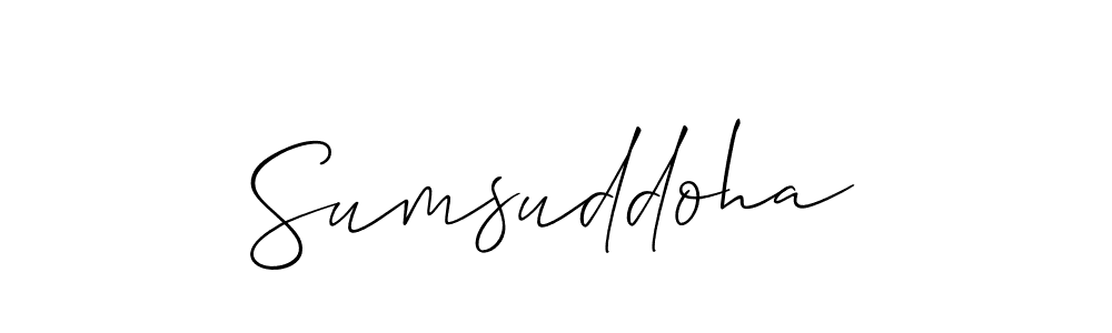 if you are searching for the best signature style for your name Sumsuddoha. so please give up your signature search. here we have designed multiple signature styles  using Allison_Script. Sumsuddoha signature style 2 images and pictures png