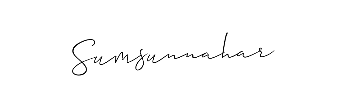 How to make Sumsunnahar signature? Allison_Script is a professional autograph style. Create handwritten signature for Sumsunnahar name. Sumsunnahar signature style 2 images and pictures png