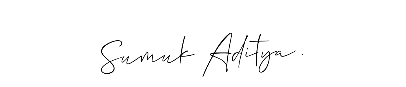 Make a beautiful signature design for name Sumuk Aditya .. With this signature (Allison_Script) style, you can create a handwritten signature for free. Sumuk Aditya . signature style 2 images and pictures png