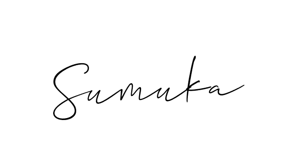 Use a signature maker to create a handwritten signature online. With this signature software, you can design (Allison_Script) your own signature for name Sumuka. Sumuka signature style 2 images and pictures png