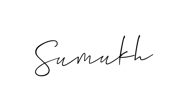 Create a beautiful signature design for name Sumukh. With this signature (Allison_Script) fonts, you can make a handwritten signature for free. Sumukh signature style 2 images and pictures png