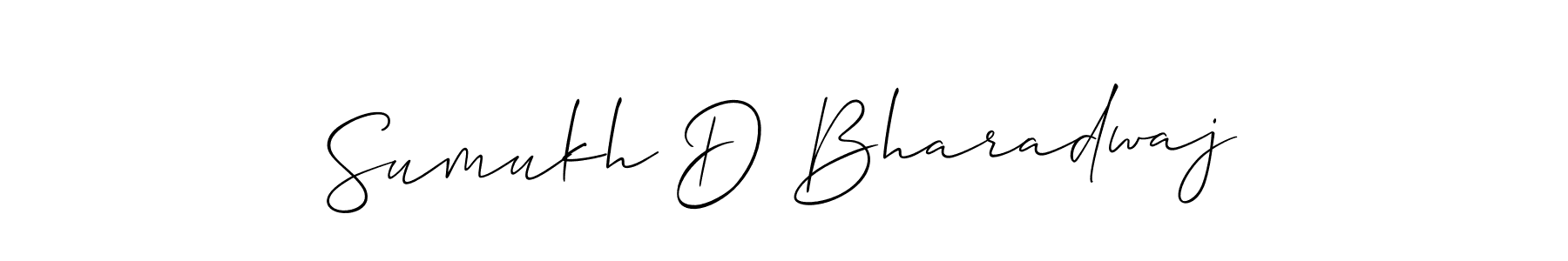 You should practise on your own different ways (Allison_Script) to write your name (Sumukh D Bharadwaj) in signature. don't let someone else do it for you. Sumukh D Bharadwaj signature style 2 images and pictures png