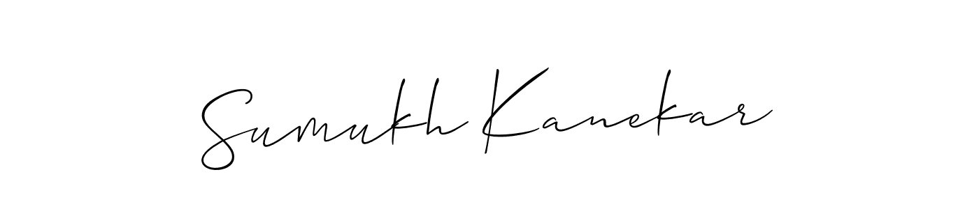 How to make Sumukh Kanekar name signature. Use Allison_Script style for creating short signs online. This is the latest handwritten sign. Sumukh Kanekar signature style 2 images and pictures png