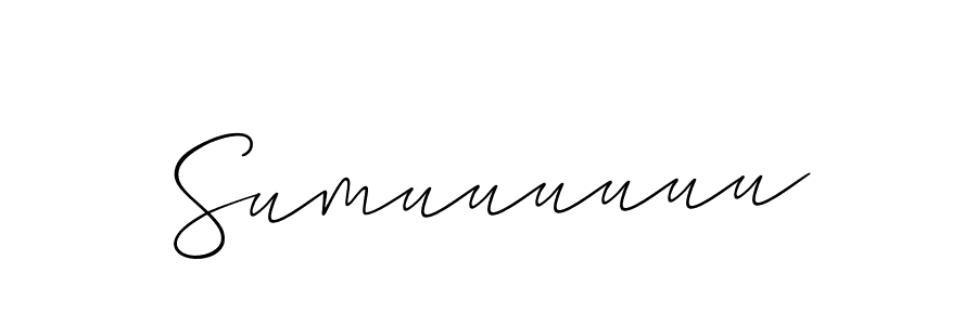 Use a signature maker to create a handwritten signature online. With this signature software, you can design (Allison_Script) your own signature for name Sumuuuuuu. Sumuuuuuu signature style 2 images and pictures png