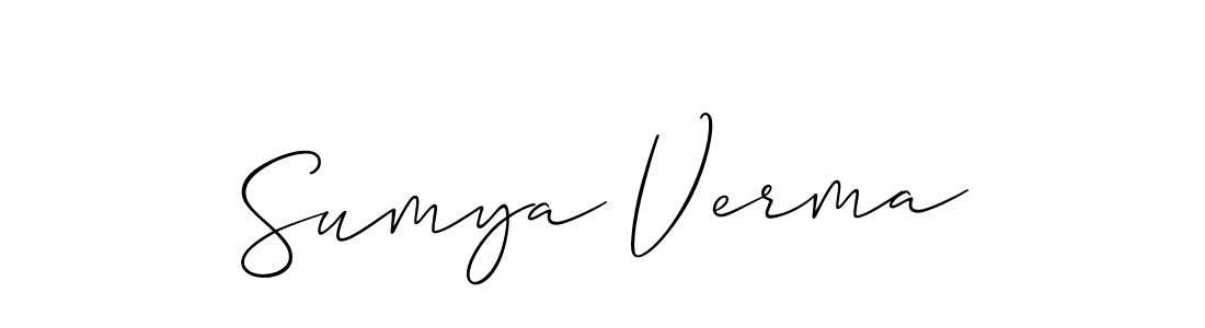 Use a signature maker to create a handwritten signature online. With this signature software, you can design (Allison_Script) your own signature for name Sumya Verma. Sumya Verma signature style 2 images and pictures png