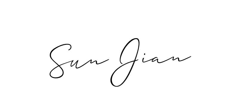 Also we have Sun Jian name is the best signature style. Create professional handwritten signature collection using Allison_Script autograph style. Sun Jian signature style 2 images and pictures png