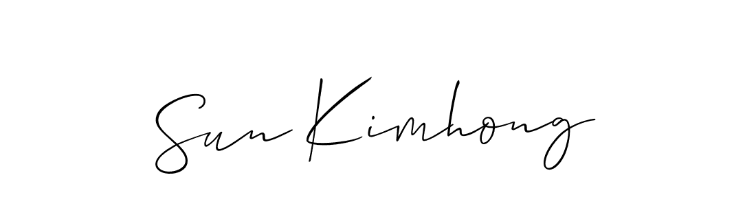 The best way (Allison_Script) to make a short signature is to pick only two or three words in your name. The name Sun Kimhong include a total of six letters. For converting this name. Sun Kimhong signature style 2 images and pictures png