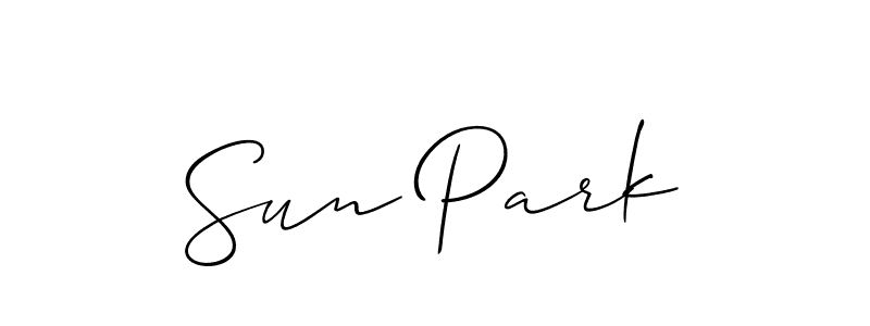 Make a beautiful signature design for name Sun Park. With this signature (Allison_Script) style, you can create a handwritten signature for free. Sun Park signature style 2 images and pictures png