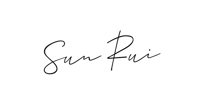 Create a beautiful signature design for name Sun Rui. With this signature (Allison_Script) fonts, you can make a handwritten signature for free. Sun Rui signature style 2 images and pictures png