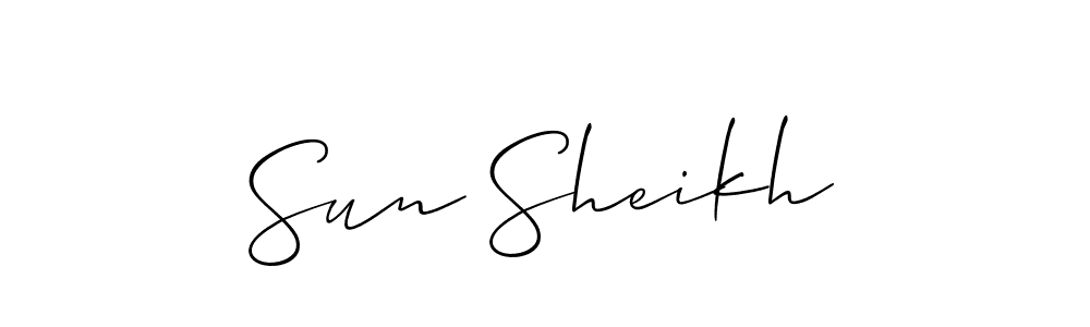 How to Draw Sun Sheikh signature style? Allison_Script is a latest design signature styles for name Sun Sheikh. Sun Sheikh signature style 2 images and pictures png
