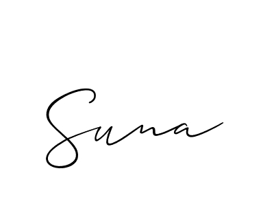 Make a beautiful signature design for name Suna. With this signature (Allison_Script) style, you can create a handwritten signature for free. Suna signature style 2 images and pictures png