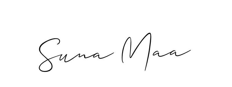The best way (Allison_Script) to make a short signature is to pick only two or three words in your name. The name Suna Maa include a total of six letters. For converting this name. Suna Maa signature style 2 images and pictures png