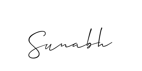 Use a signature maker to create a handwritten signature online. With this signature software, you can design (Allison_Script) your own signature for name Sunabh. Sunabh signature style 2 images and pictures png