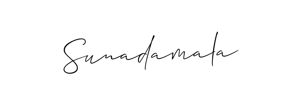It looks lik you need a new signature style for name Sunadamala. Design unique handwritten (Allison_Script) signature with our free signature maker in just a few clicks. Sunadamala signature style 2 images and pictures png