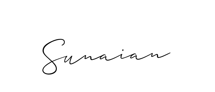 You should practise on your own different ways (Allison_Script) to write your name (Sunaian) in signature. don't let someone else do it for you. Sunaian signature style 2 images and pictures png