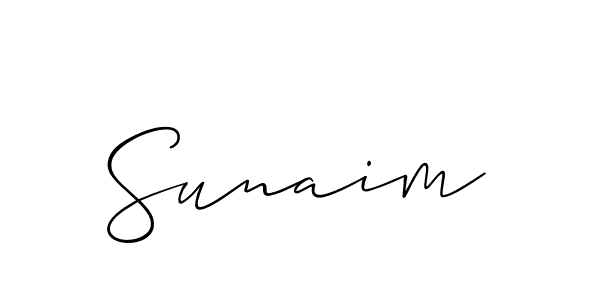 You should practise on your own different ways (Allison_Script) to write your name (Sunaim) in signature. don't let someone else do it for you. Sunaim signature style 2 images and pictures png