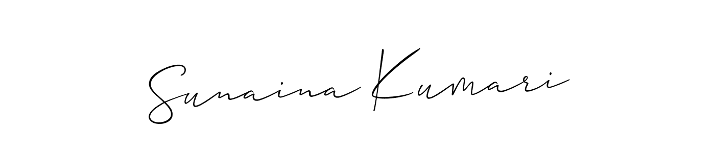 Also You can easily find your signature by using the search form. We will create Sunaina Kumari name handwritten signature images for you free of cost using Allison_Script sign style. Sunaina Kumari signature style 2 images and pictures png