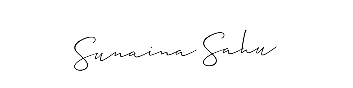 Create a beautiful signature design for name Sunaina Sahu. With this signature (Allison_Script) fonts, you can make a handwritten signature for free. Sunaina Sahu signature style 2 images and pictures png